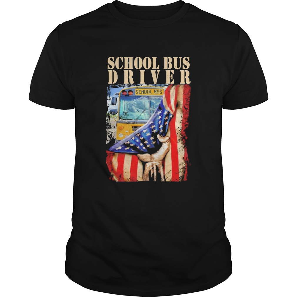 School Bus Driver American Flag Shirt